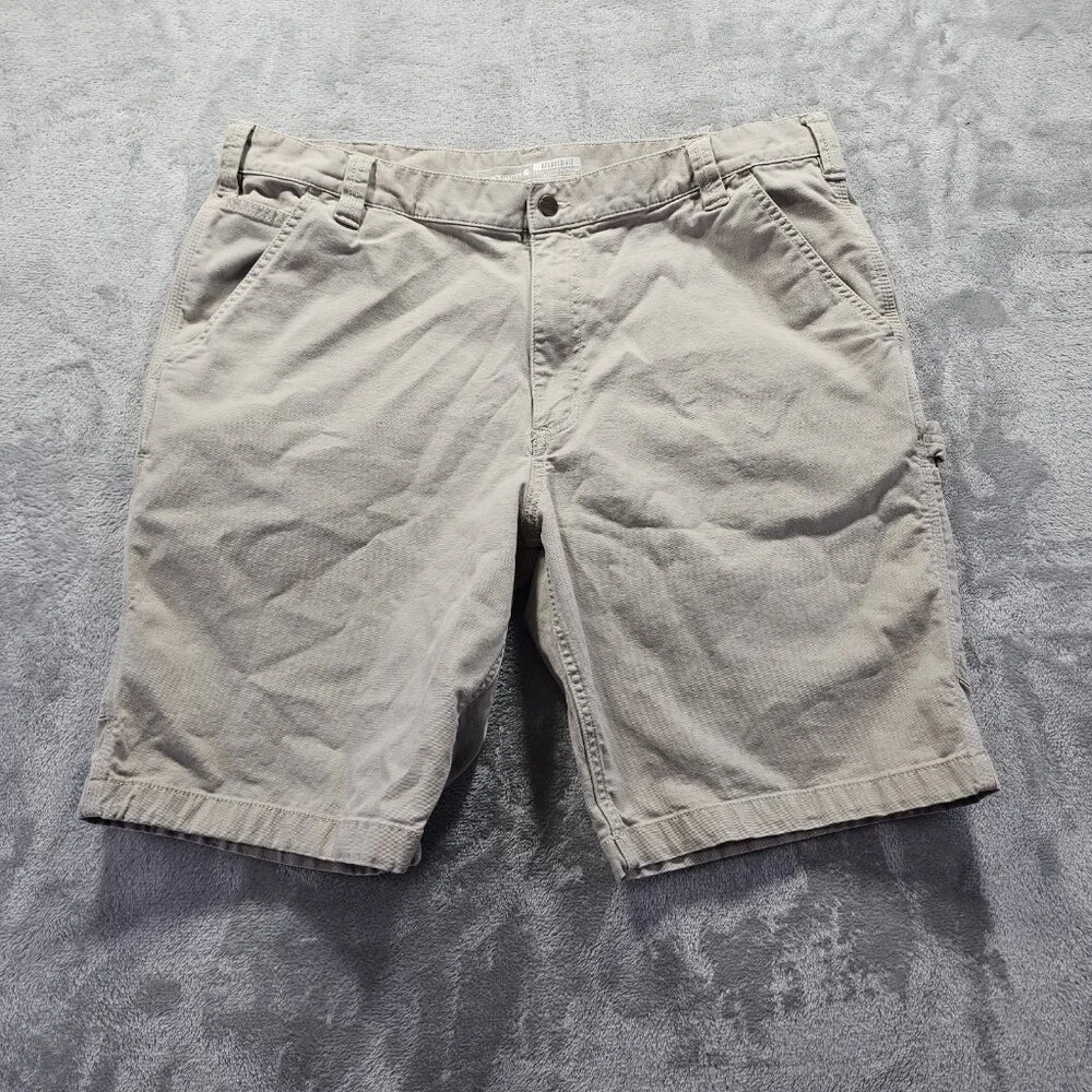 Carhartt Short Mens 40 Tan Relaxed Fit Rugged Canvas Utility Work Wear BS3652-M